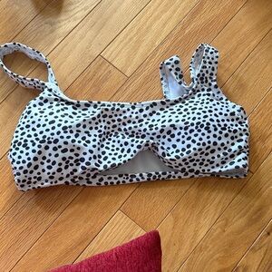 Spotted Black and White Sports Bra